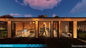 3D vizualizácia sauna domčeka