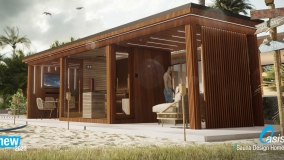 Exkluzívna exteriérová sauna s dvoma prístreškami - Oasis