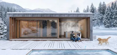 Vonkajšia sauna, wellness dom, mini rekreačný dom