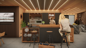 sauna s barovým pultom