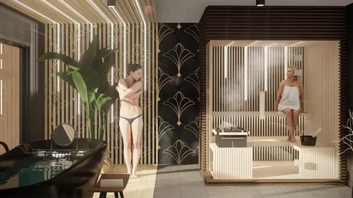 Interiérová fínska sauna Interiérová fínska sauna