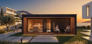 Luxusný vonkajší saunový dom