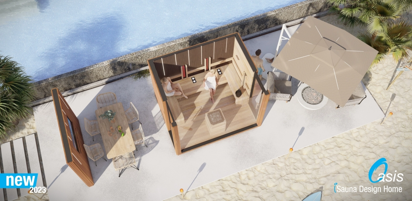 Sauna v exteriéri Oasis z masívneho dreva