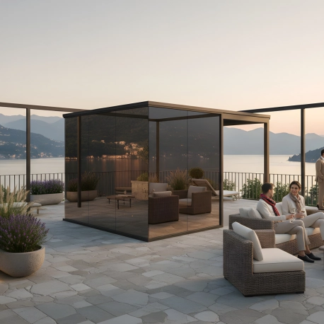 Prémiová zrkadlová sauna pre vonkajší wellness