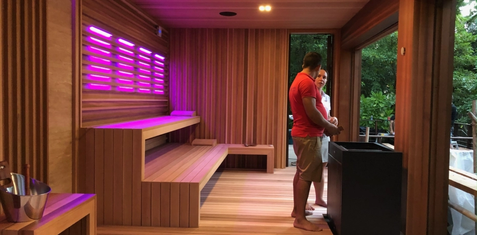 Hot Yoga externá sauna, sauna dom