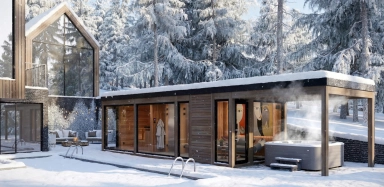 Luxusná sauna v zime