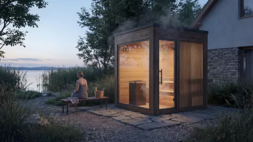 vonkajšia sauna, stavba záhradnej sauny, záhradna sauna