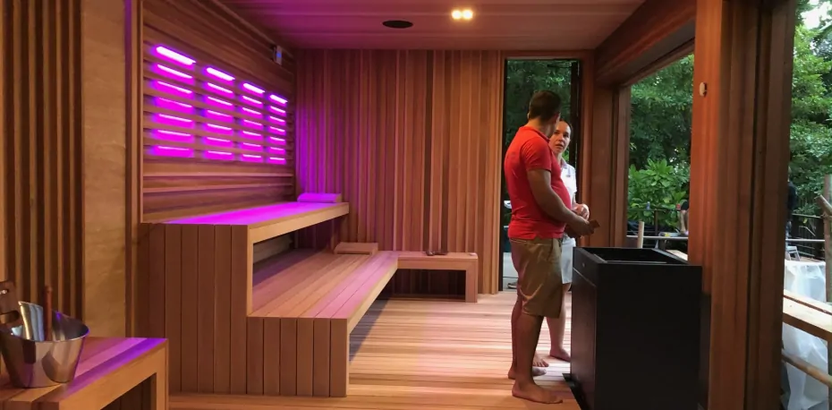 Hot Yoga externá sauna, sauna dom