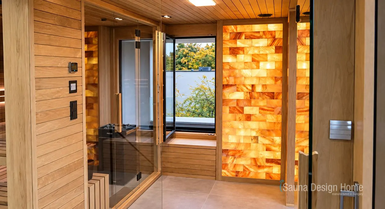 Wellness so soľnou stenou