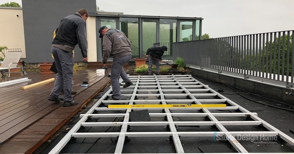 Hliníkový rám pre základ saunového domu