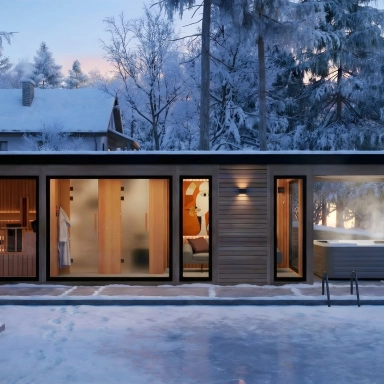 Luxusná sauna v zime