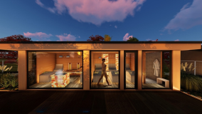 3D vizualizácia sauna domčeka