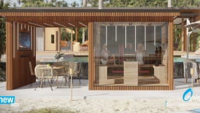 Prémiová exteriérová sauna Oasis s prístreškom